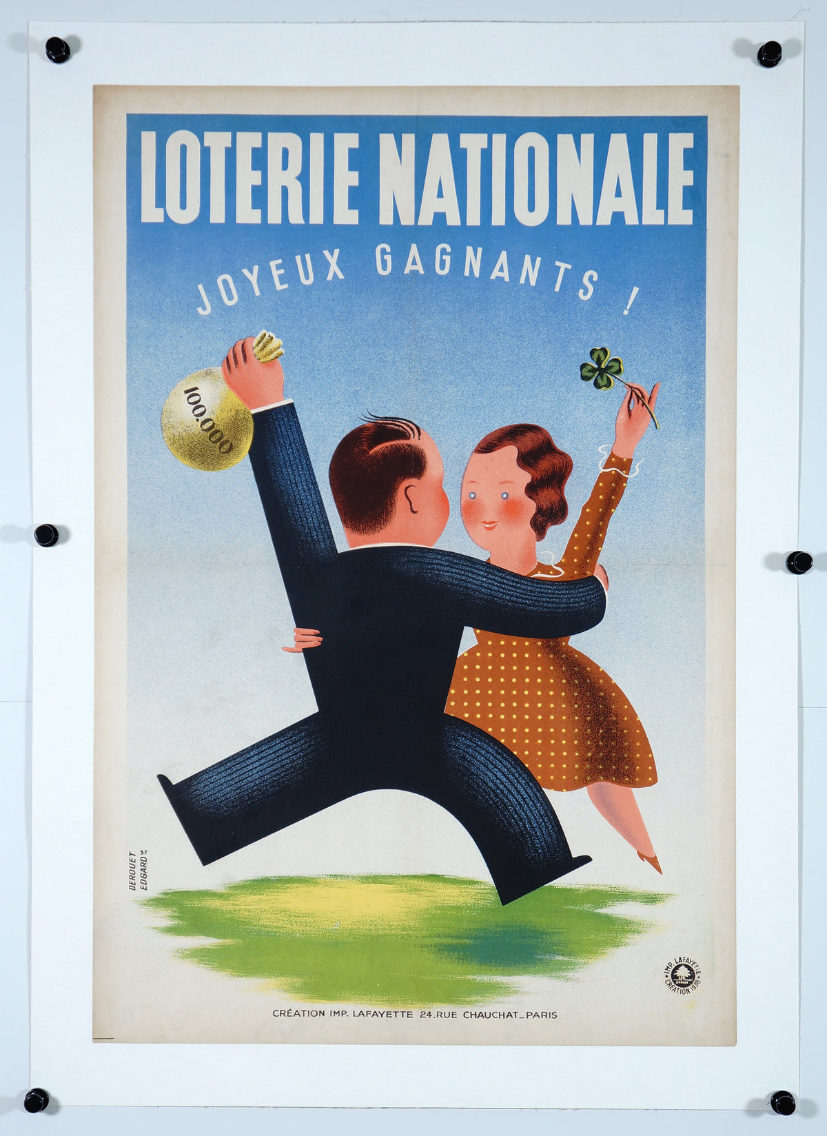 Loterie Nationale- Joyeux Gagnants (1937) - Authentic Vintage Poster