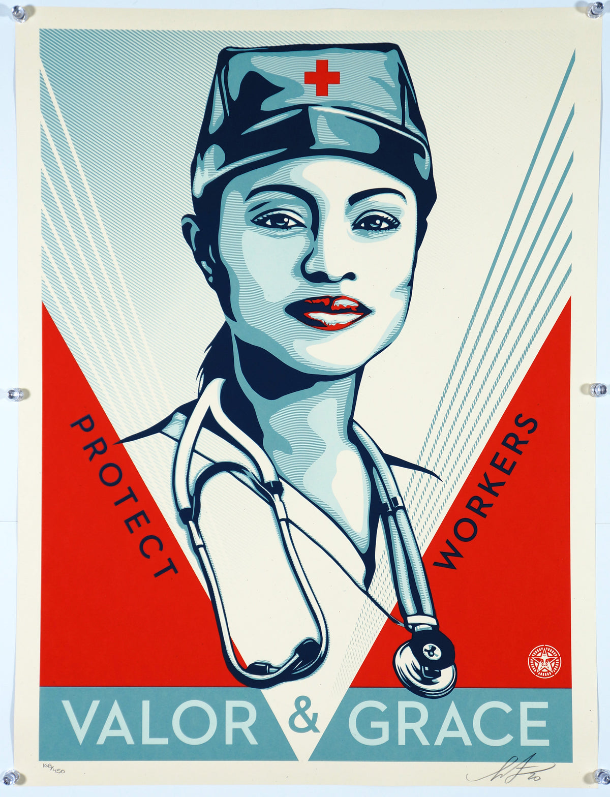 Valor &amp; Grace- Shepard Fairey - Authentic Vintage Poster