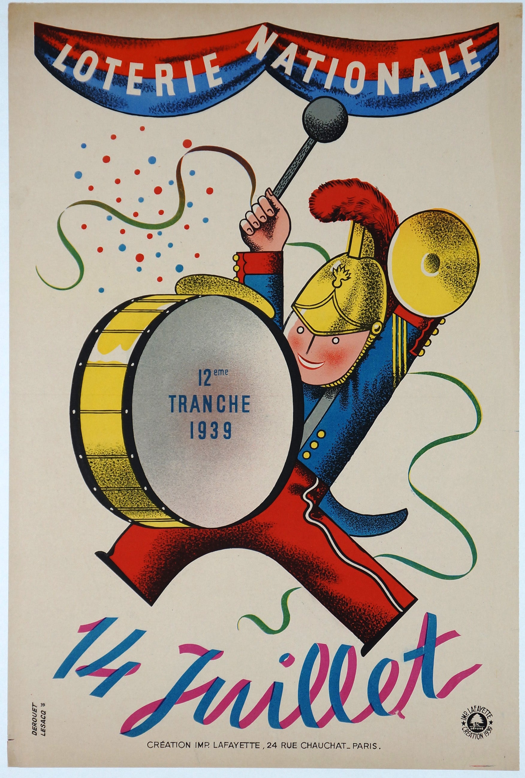Loterie Nationale- 14 Juillet - Authentic Vintage Poster
