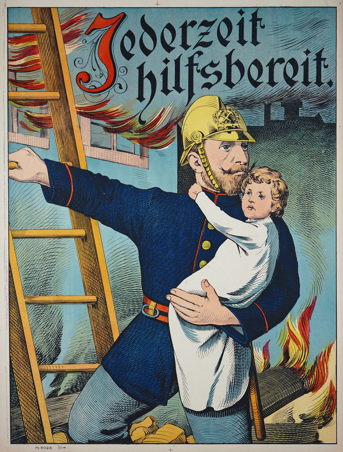 Wissembourg Pompier (Firefighter) no. 8028 - Authentic Vintage Poster