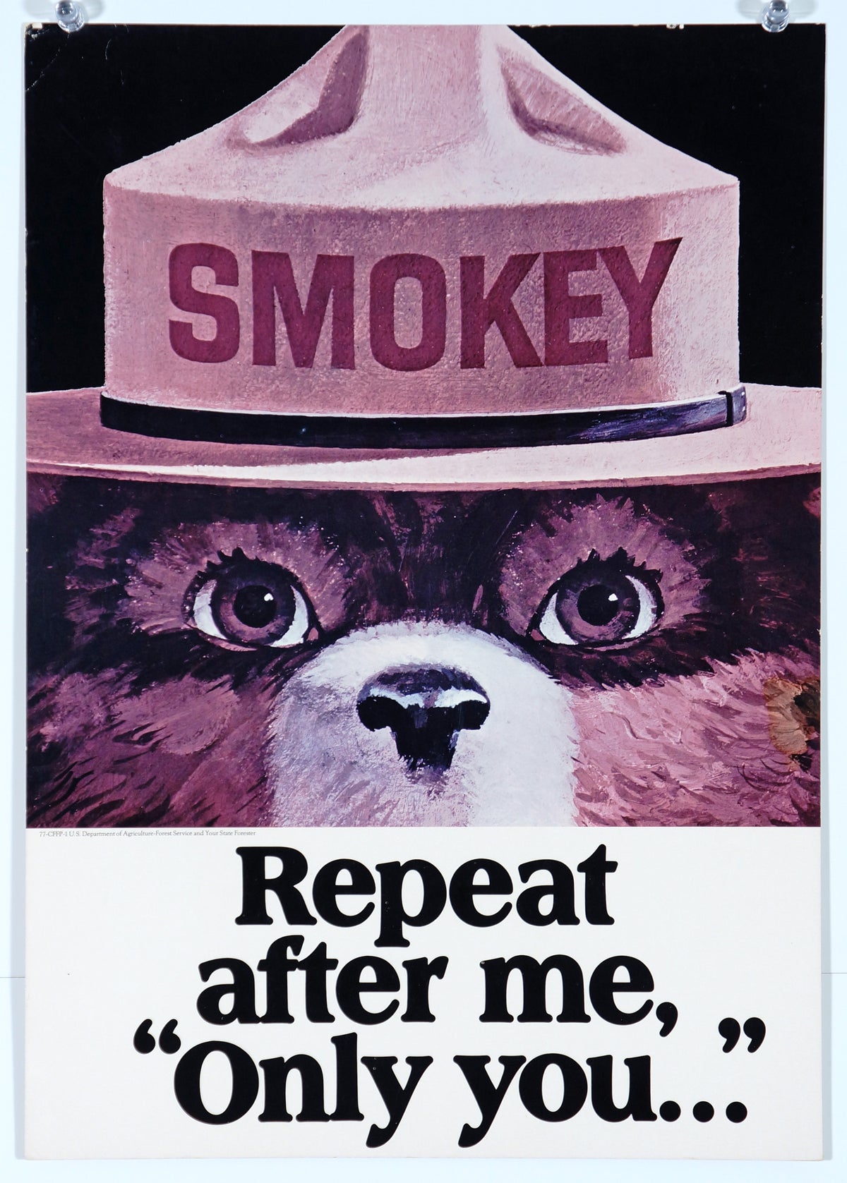 Smokey the Bear- Repeat after Me - Authentic Vintage Window Card