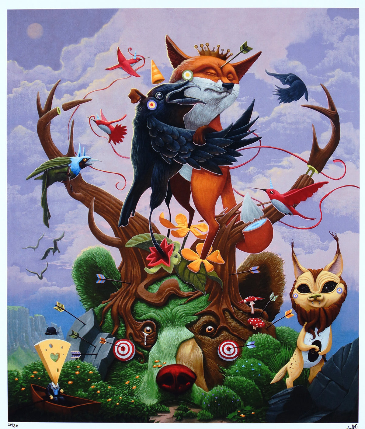 Le renard et le corbeau- Dulk - Authentic Vintage Poster