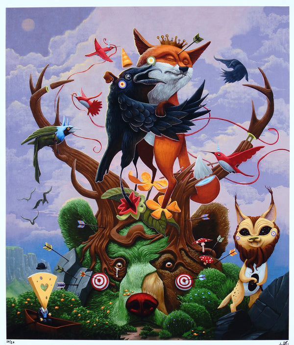 Le renard et le corbeau- Dulk - Authentic Vintage Poster