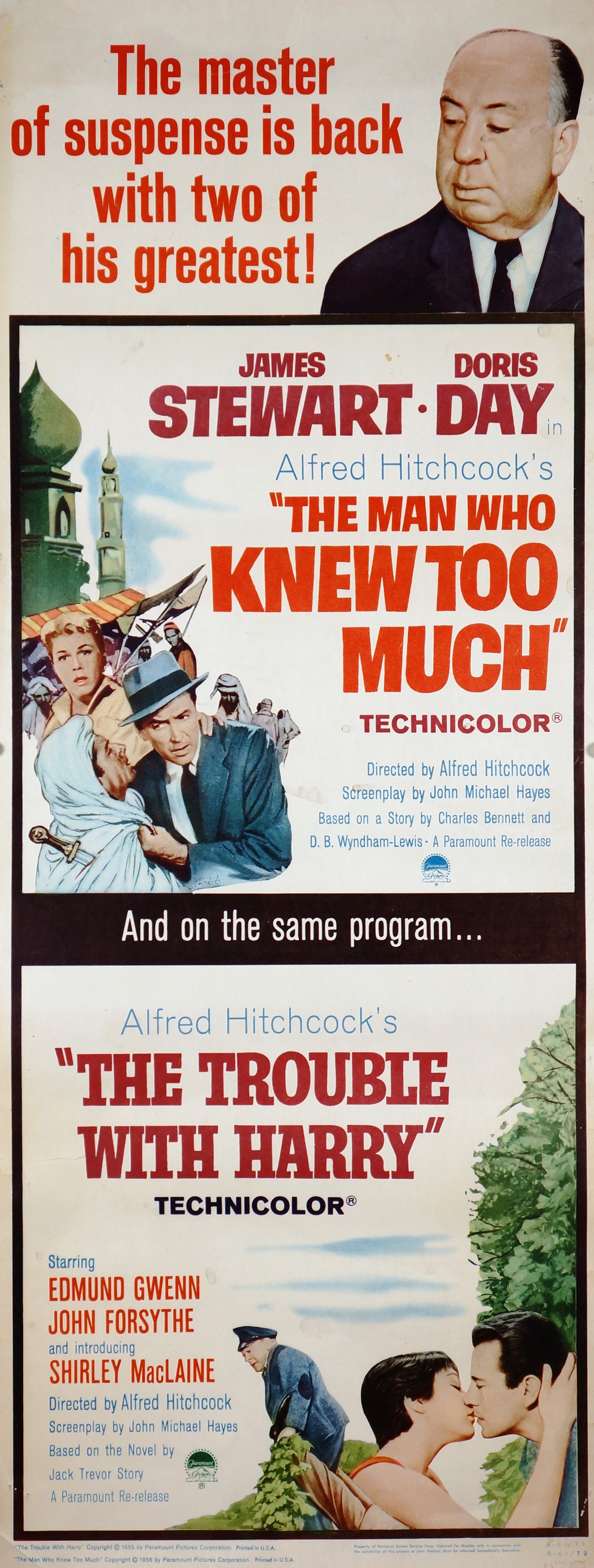 Hitchcock Double Feature - Authentic Vintage Poster