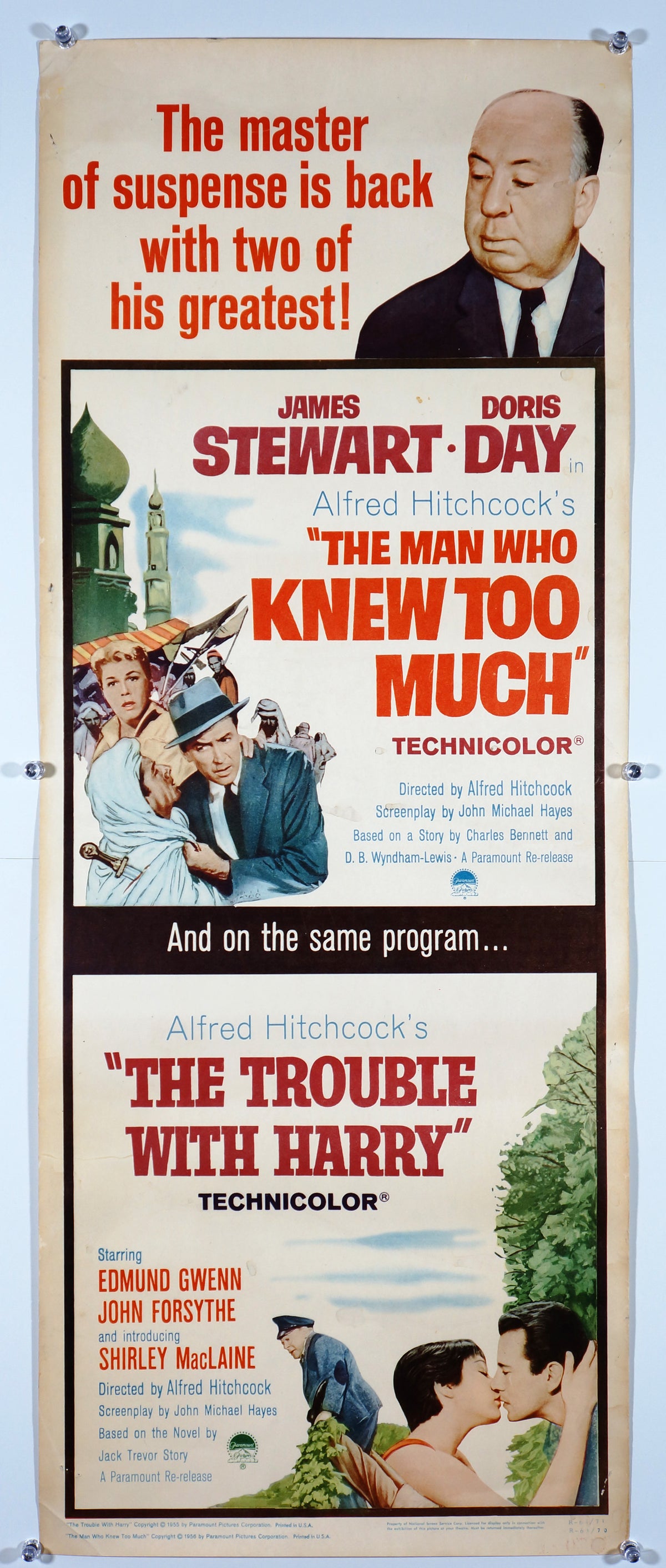 Hitchcock Double Feature - Authentic Vintage Poster