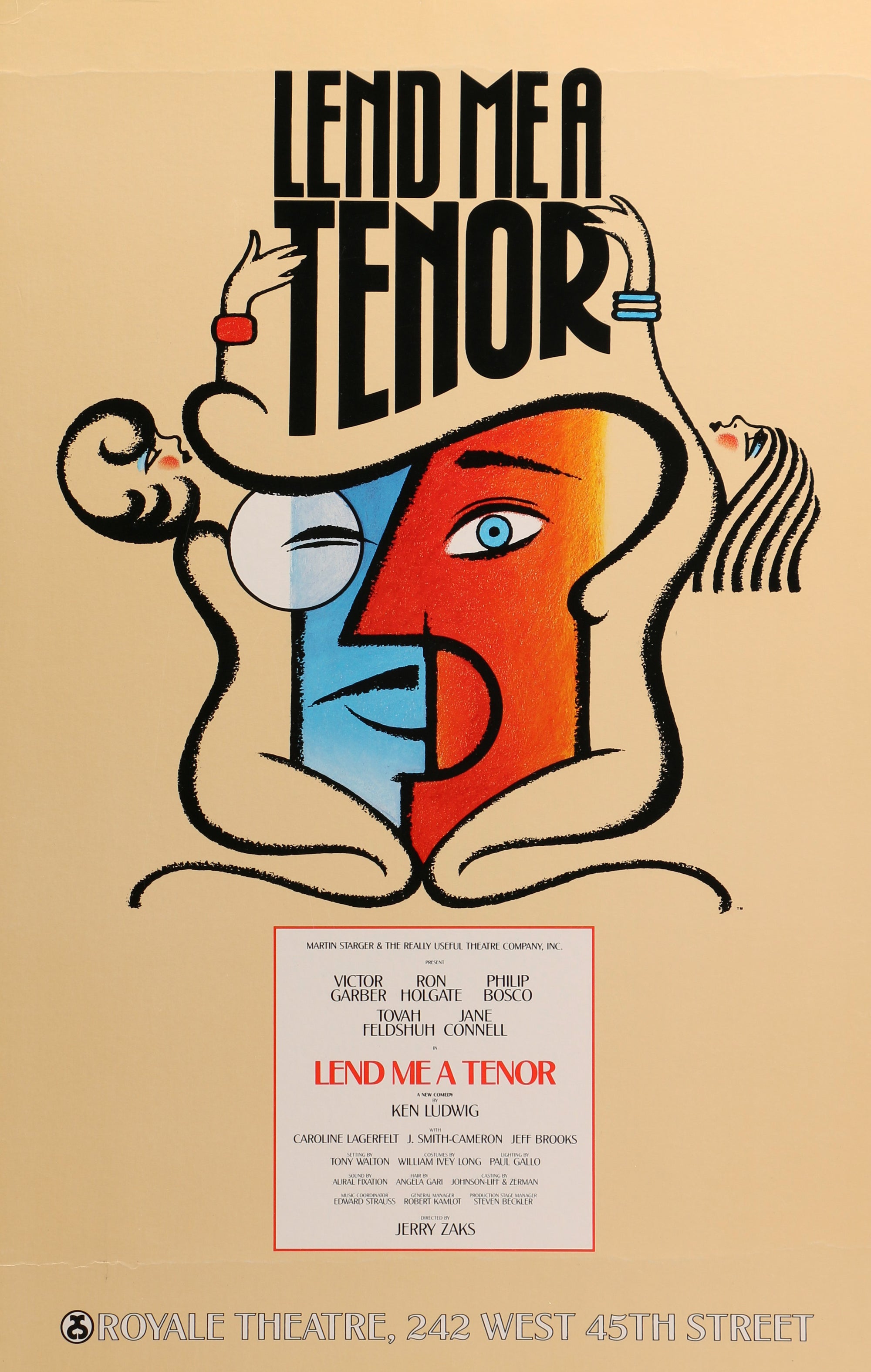 Lend Me a Tenor - Authentic Vintage Window Card