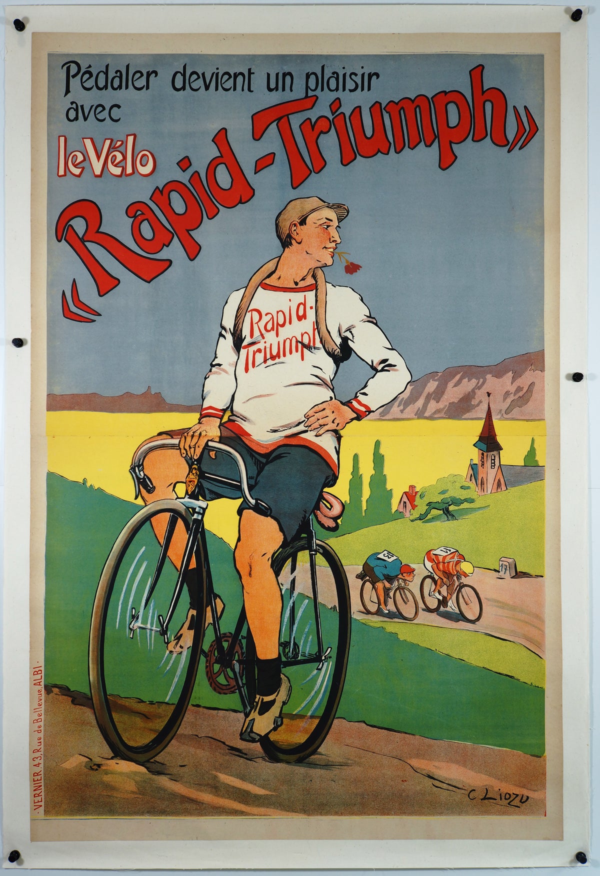 Avec le Vélo Rapid-Triumph- &quot;Pedaling Becomes Pleasure&quot; - Authentic Vintage Poster