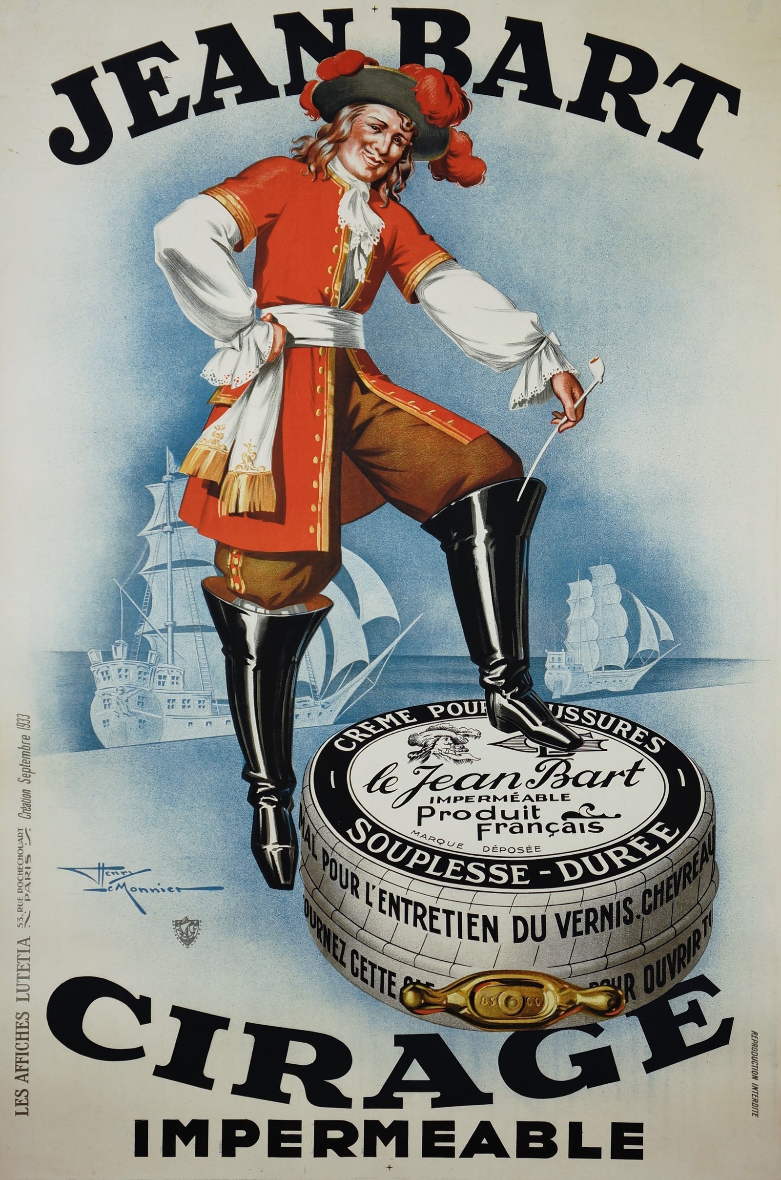 Jean Bart Cirage Impermeable - Authentic Vintage Poster