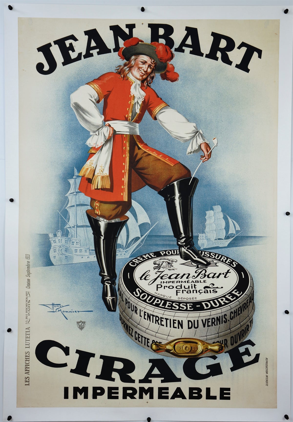 Jean Bart Cirage Impermeable - Authentic Vintage Poster