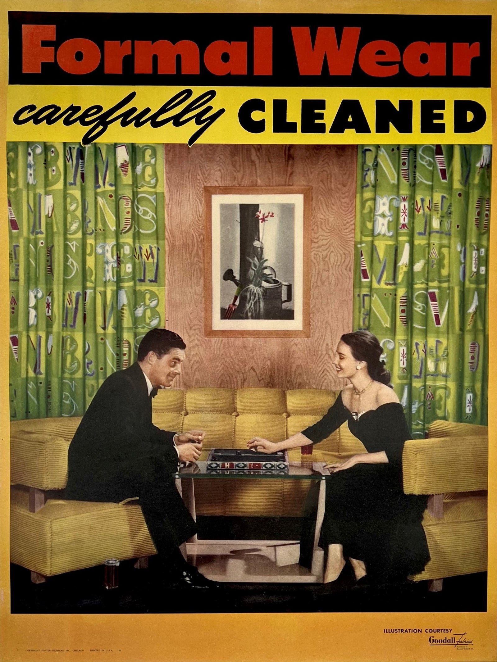 Original 1940s Fashion Poster - Authentic Vintage Poster