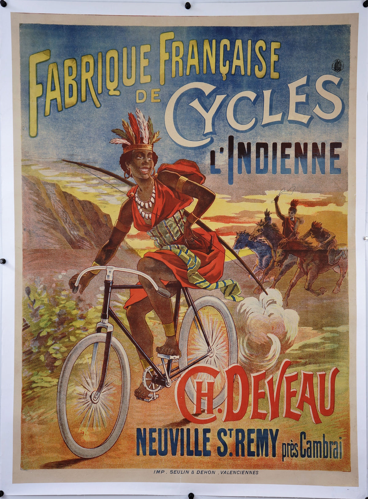 Fabrique Française de Cycles L&#39;Indienne - Authentic Vintage Poster