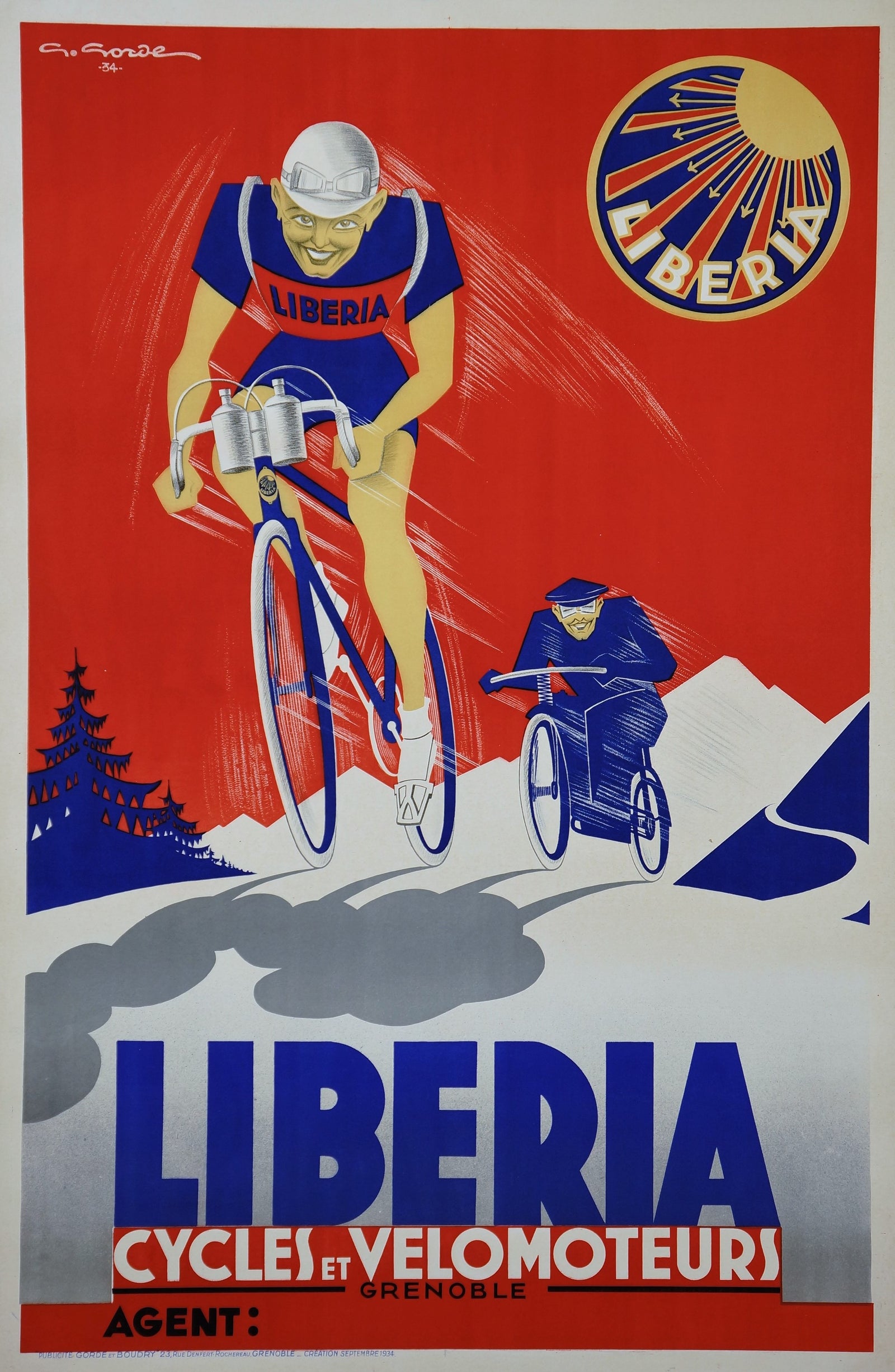 Liberia Cycles - Authentic Vintage Poster