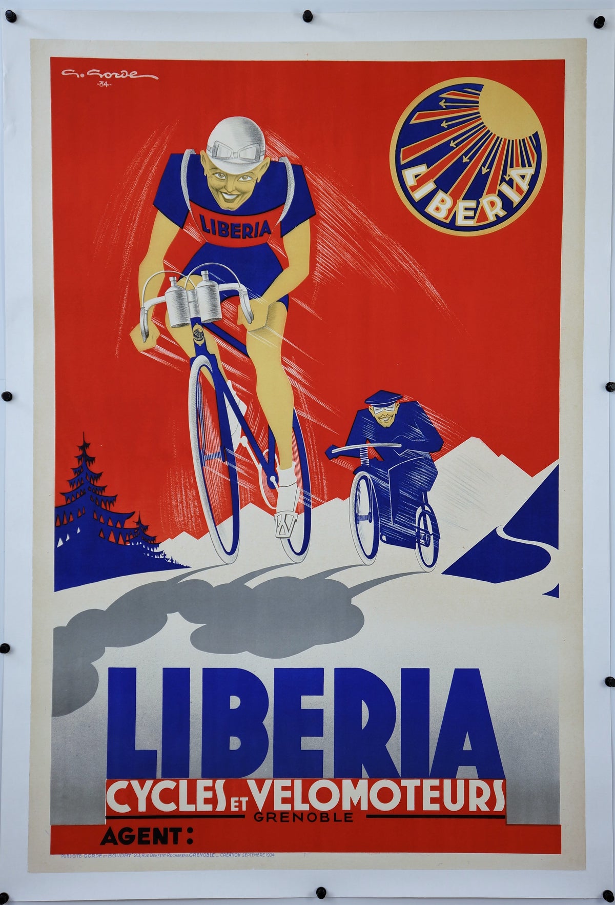 Liberia Cycles - Authentic Vintage Poster
