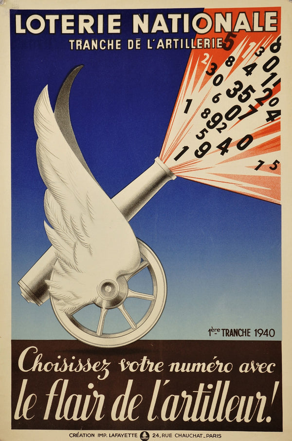 Loterie Nationale - Le Flair de L'Artilleur - Authentic Vintage Poster