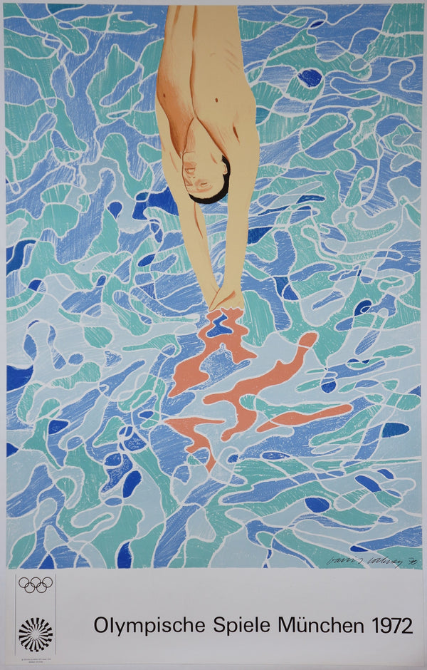 Munich Olympics by David Hockney - Authentic Vintage Poster