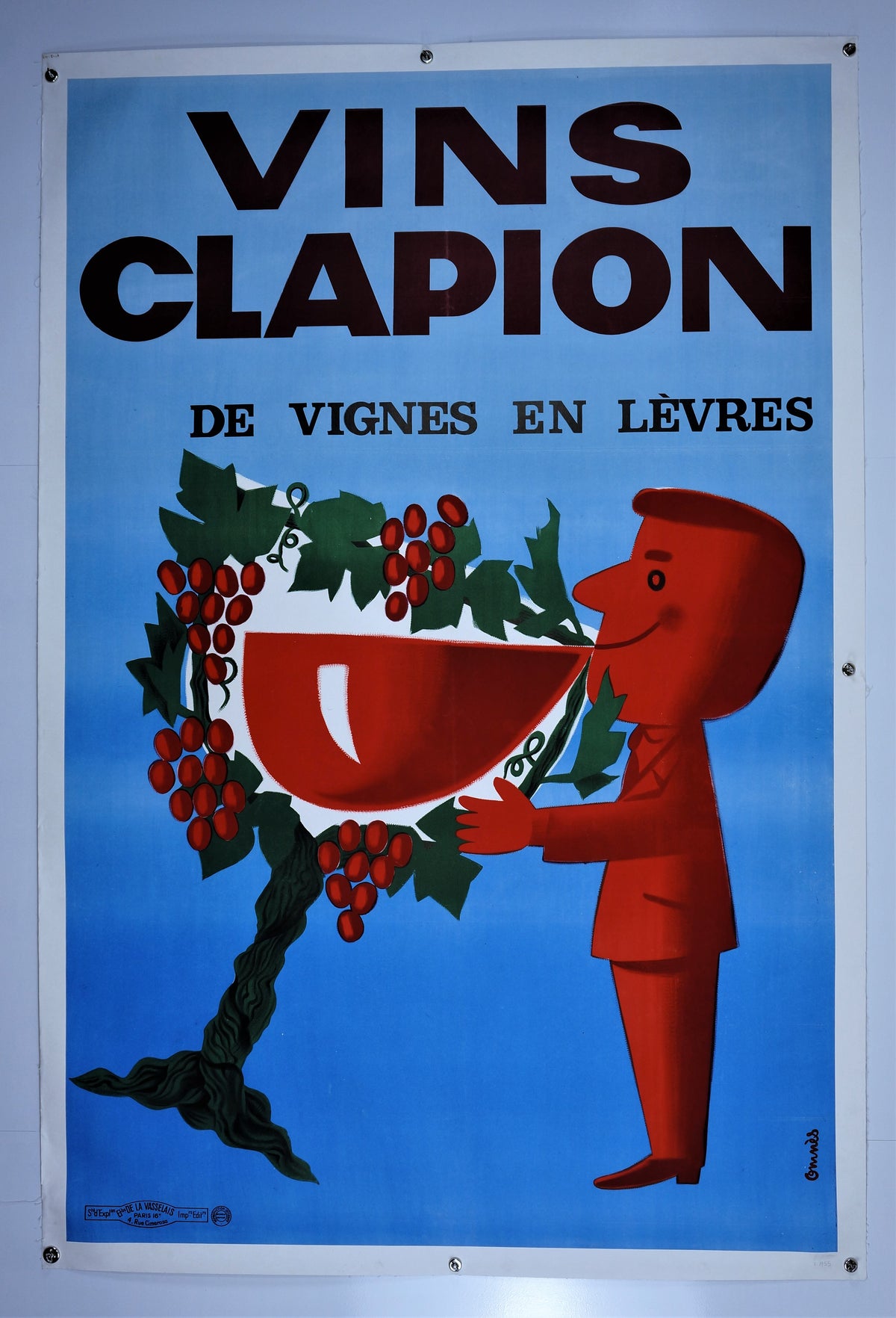 Vins Clapion - Authentic Vintage Poster