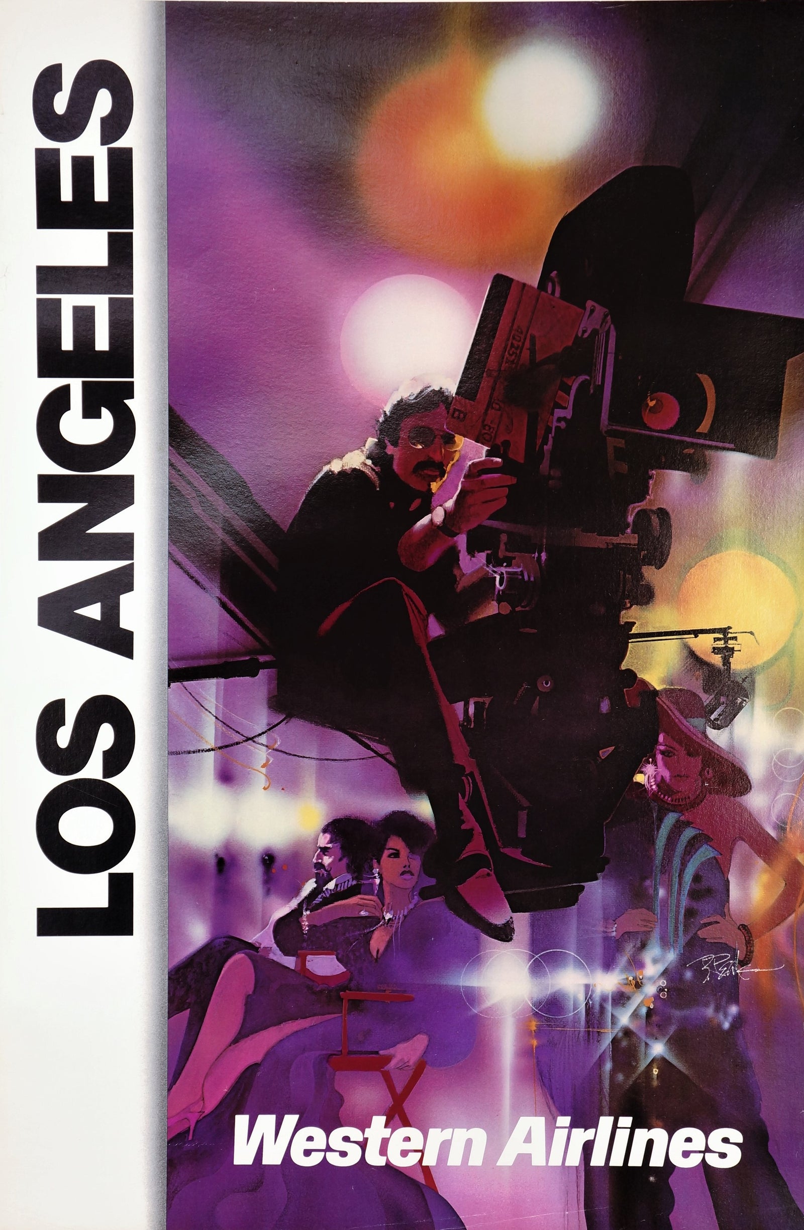 Los Angeles- Western Airlines - Authentic Vintage Poster