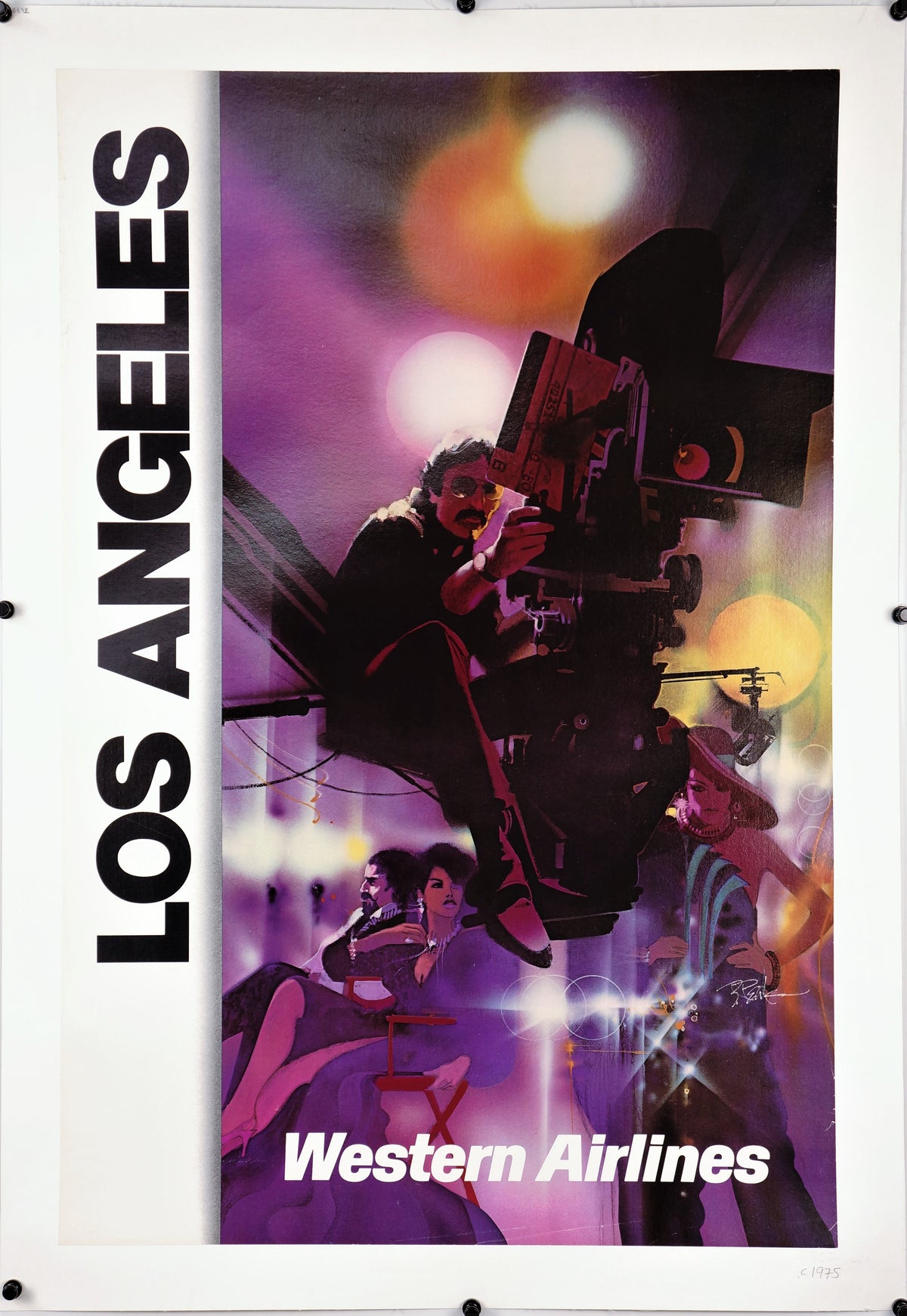 Los Angeles- Western Airlines - Authentic Vintage Poster