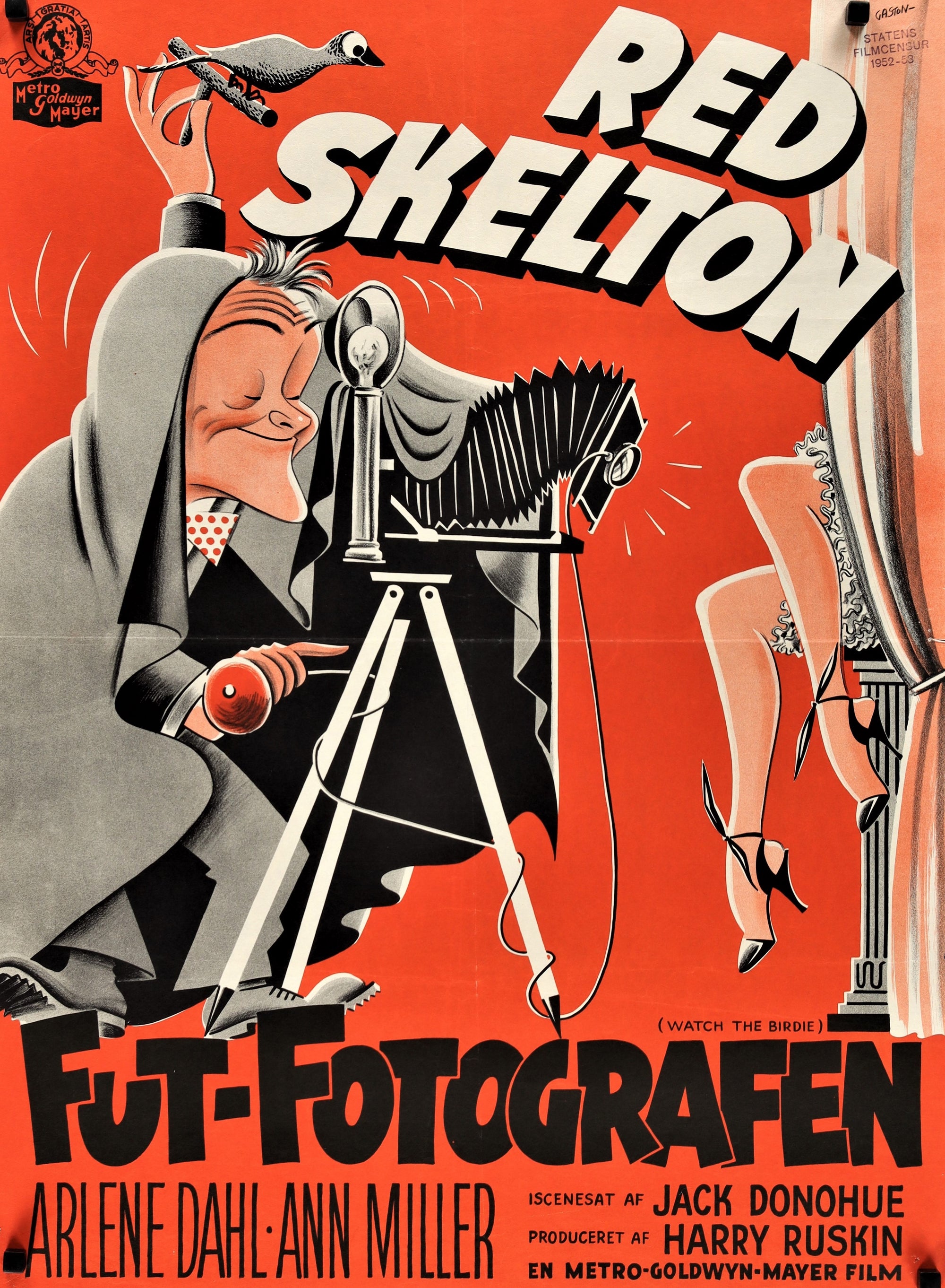 Red Skeleton - Watch the Birdie - Authentic Vintage Poster