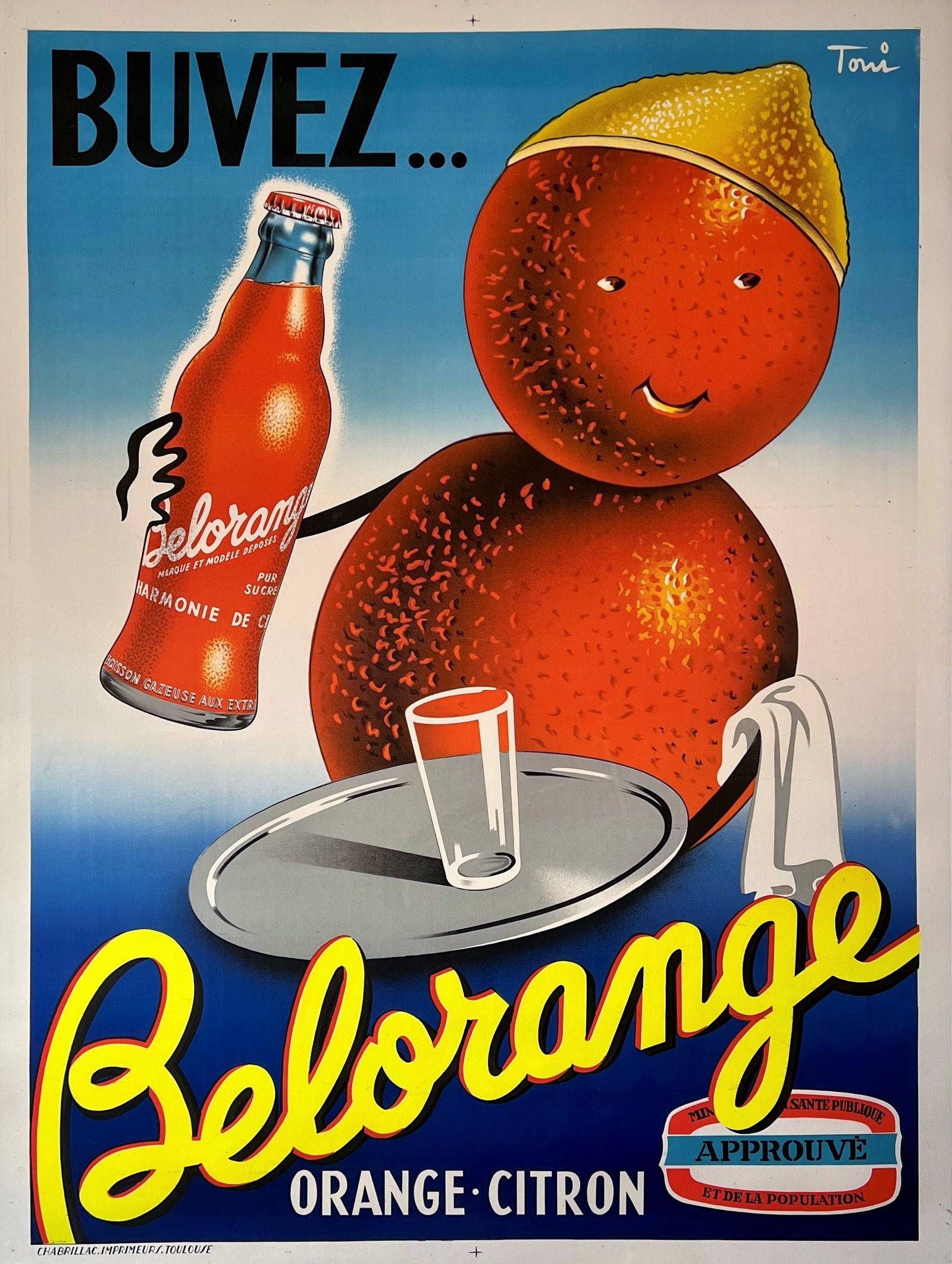 Buvez Belorange - Authentic Vintage Poster