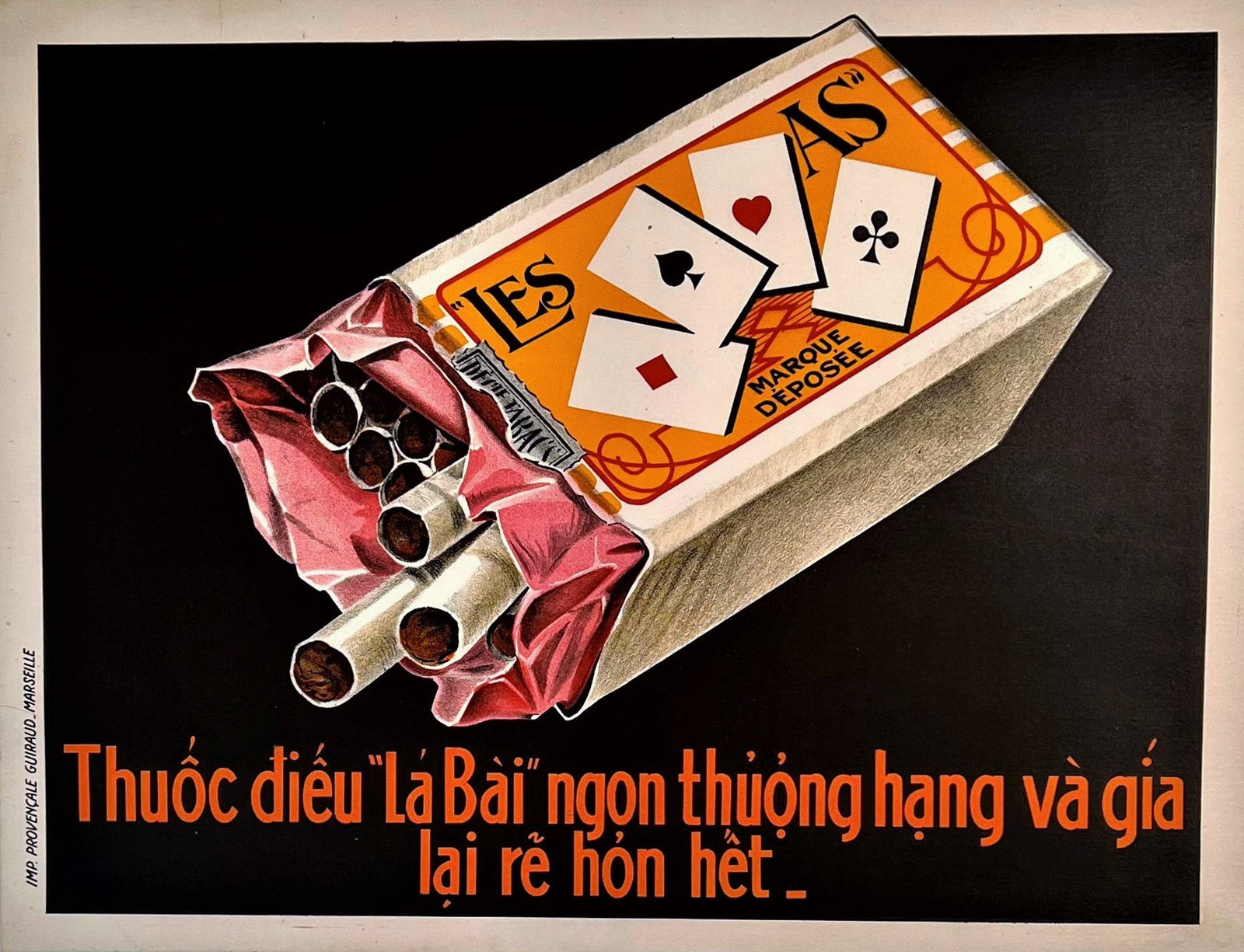Les As Tobacco - Vietnamese - Authentic Vintage Poster