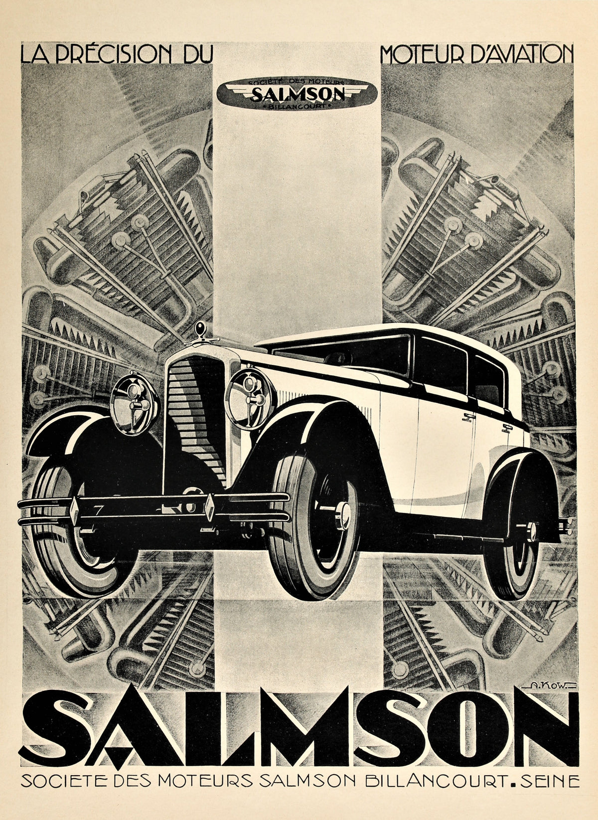 Salmson Car - Authentic Vintage Poster