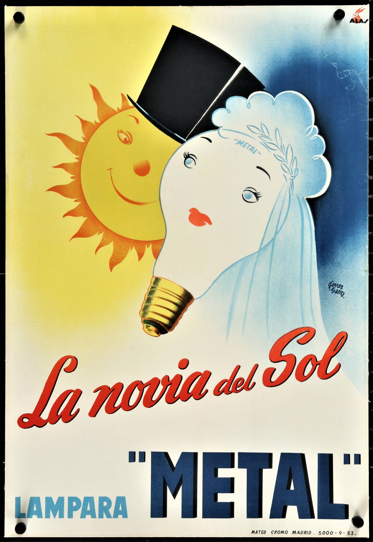 La Novia del Sol- The Bride of the Sun - Authentic Vintage Poster