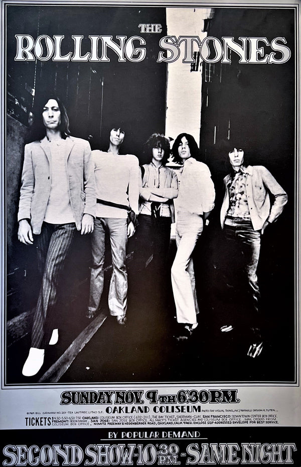 Rolling Stones at Oakland Coliseum - Authentic Vintage Poster