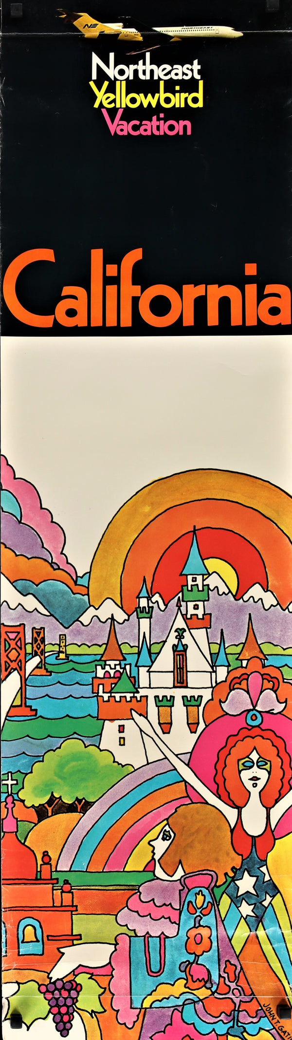 Yellowbird Vacation- California - Authentic Vintage Poster