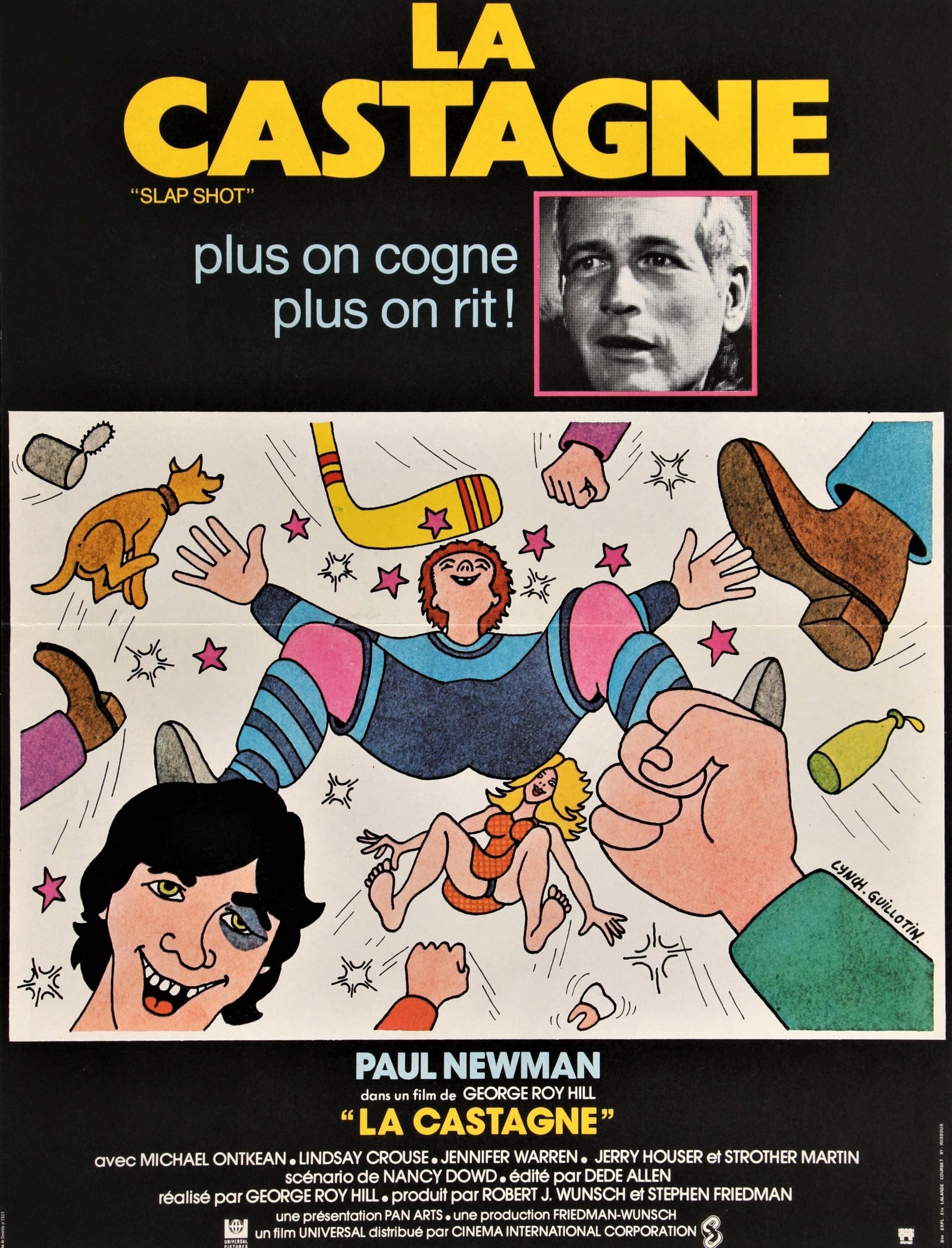 Slapshot- French Release - Authentic Vintage Poster