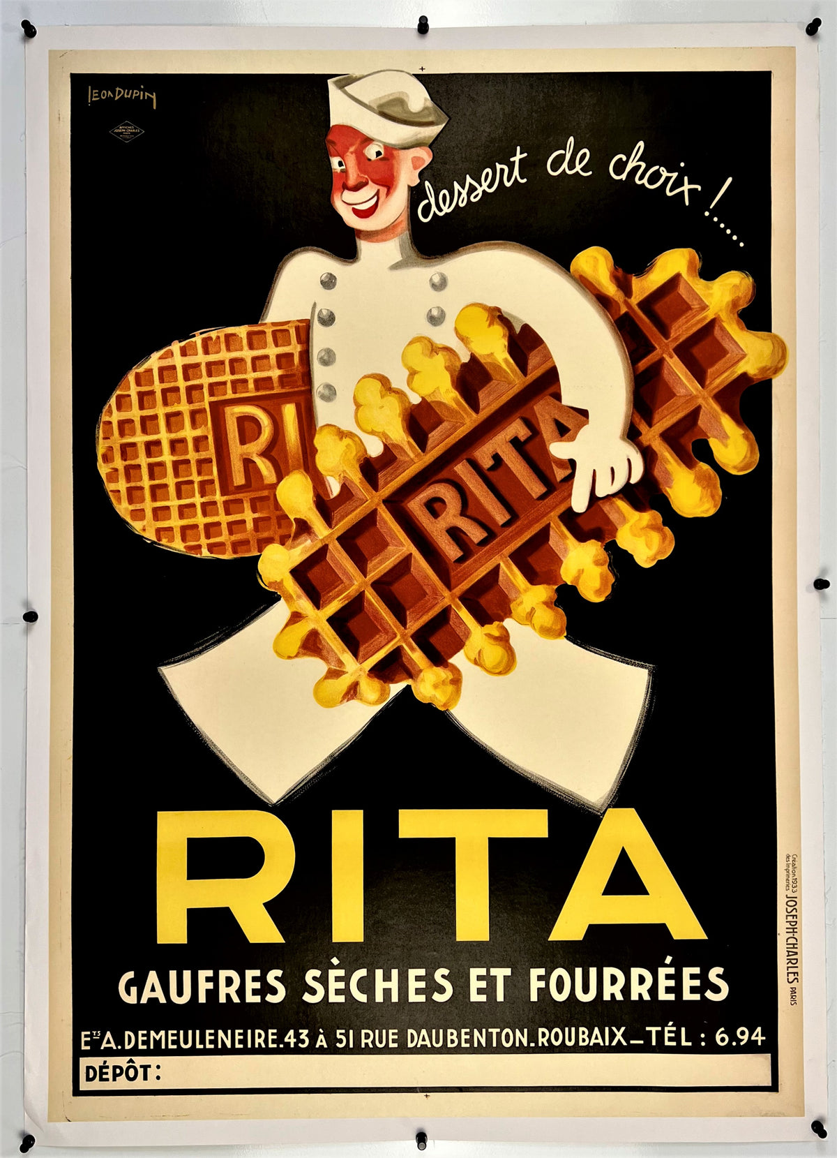 Rita Gaufres by Léon Dupin - Authentic Vintage Poster