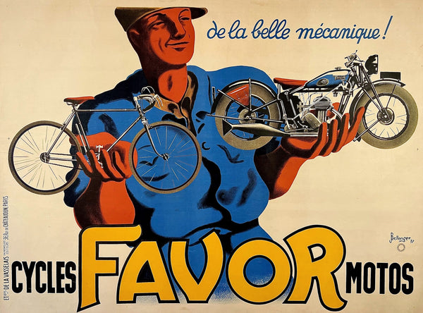 Cycles Favor Motos (Large) - Authentic Vintage Poster
