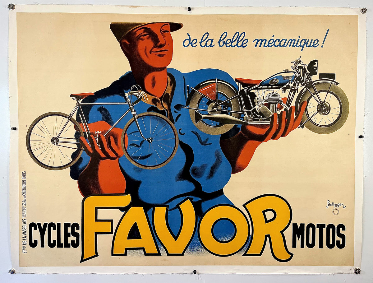 Cycles Favor by Bellenger (Large Size) - Authentic Vintage Poster