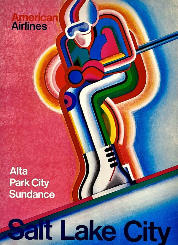 Salt Lake City- American Airlines - Authentic Vintage Poster