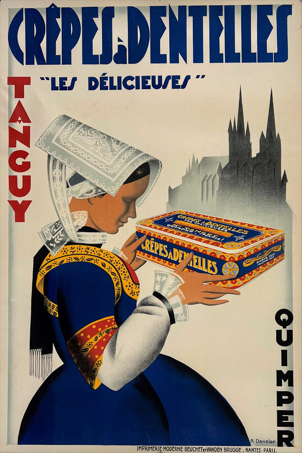 Crêpes á Dentelles - Authentic Vintage Poster
