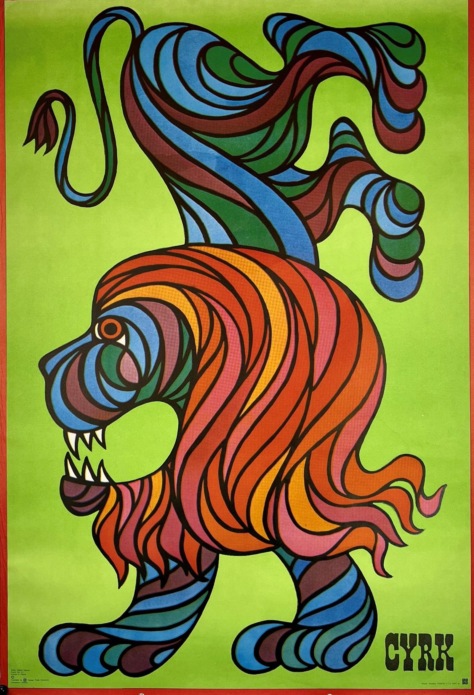 Cyrk Lion by Hilscher - Authentic Vintage Poster