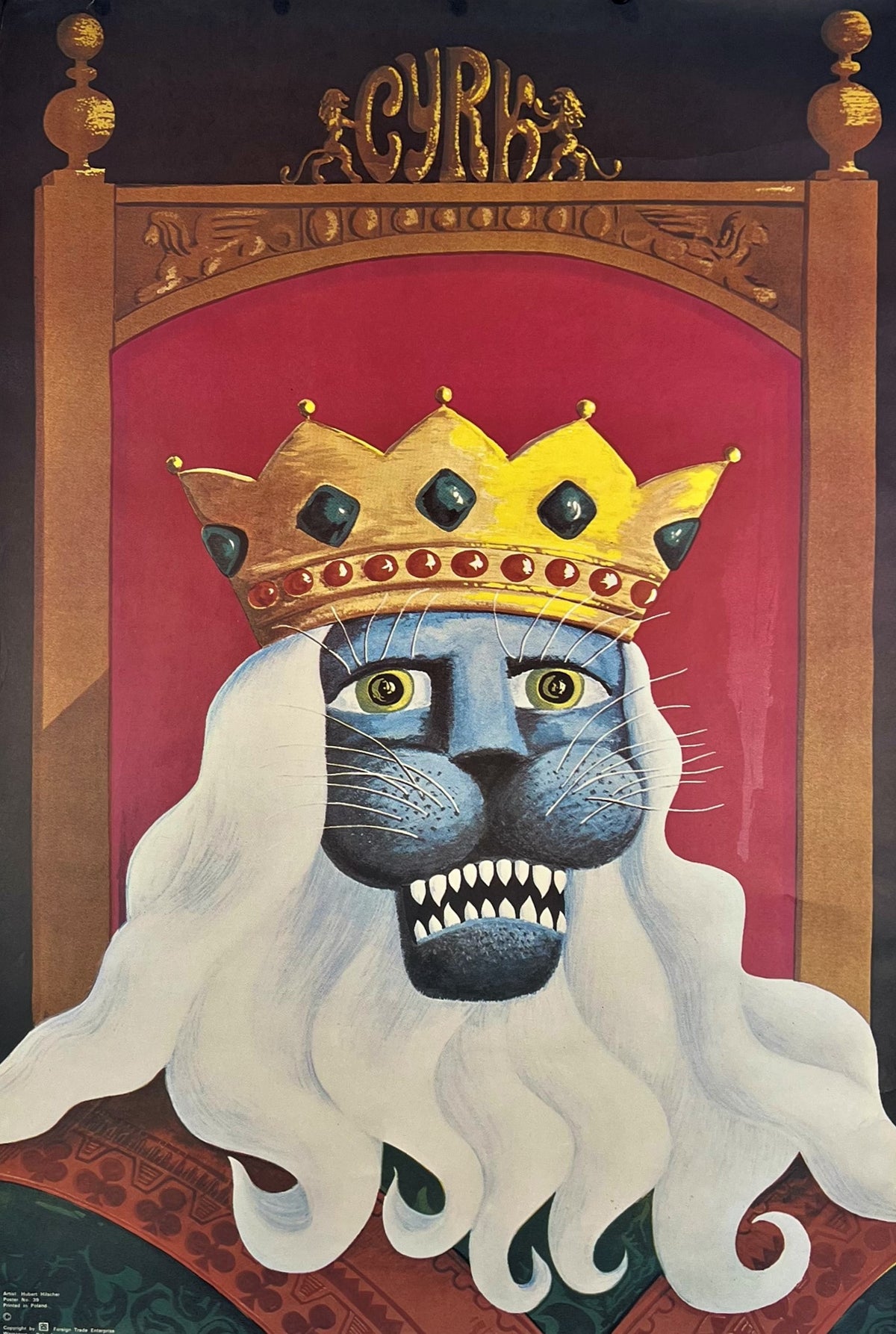 Cyrk Lion by Hubert Hilscher - Authentic Vintage Poster