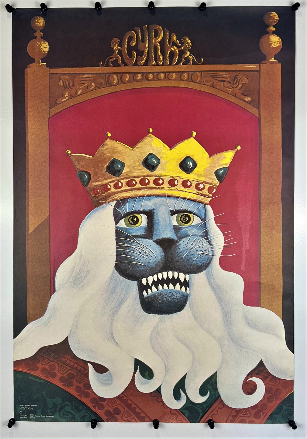 Cyrk Lion by Hubert Hilscher - Authentic Vintage Poster