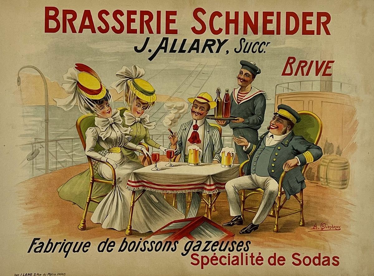 Brasserie Schneider - Authentic Vintage Poster