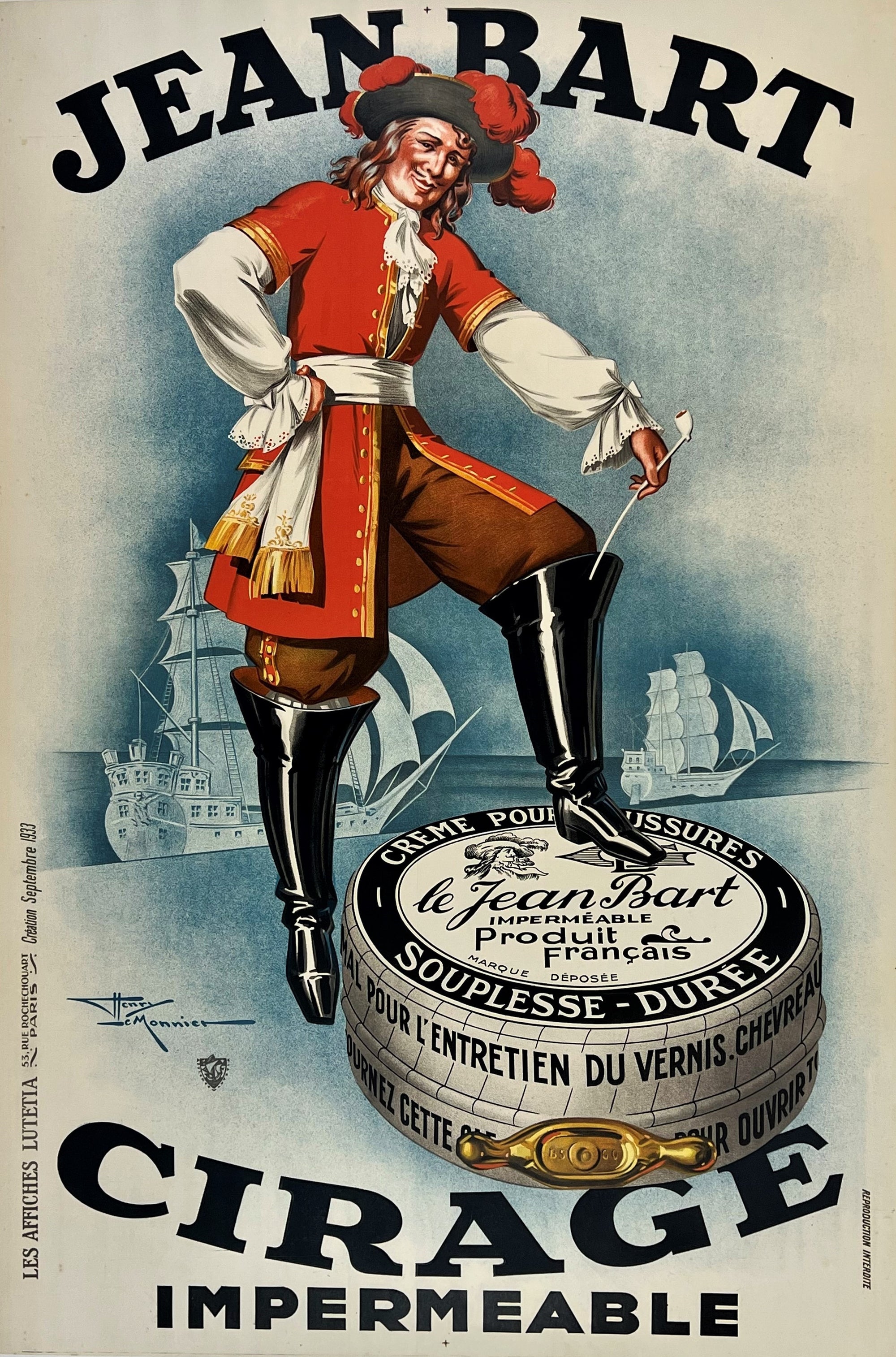 Jean Bart- Cirage Impermeable - Authentic Vintage Poster