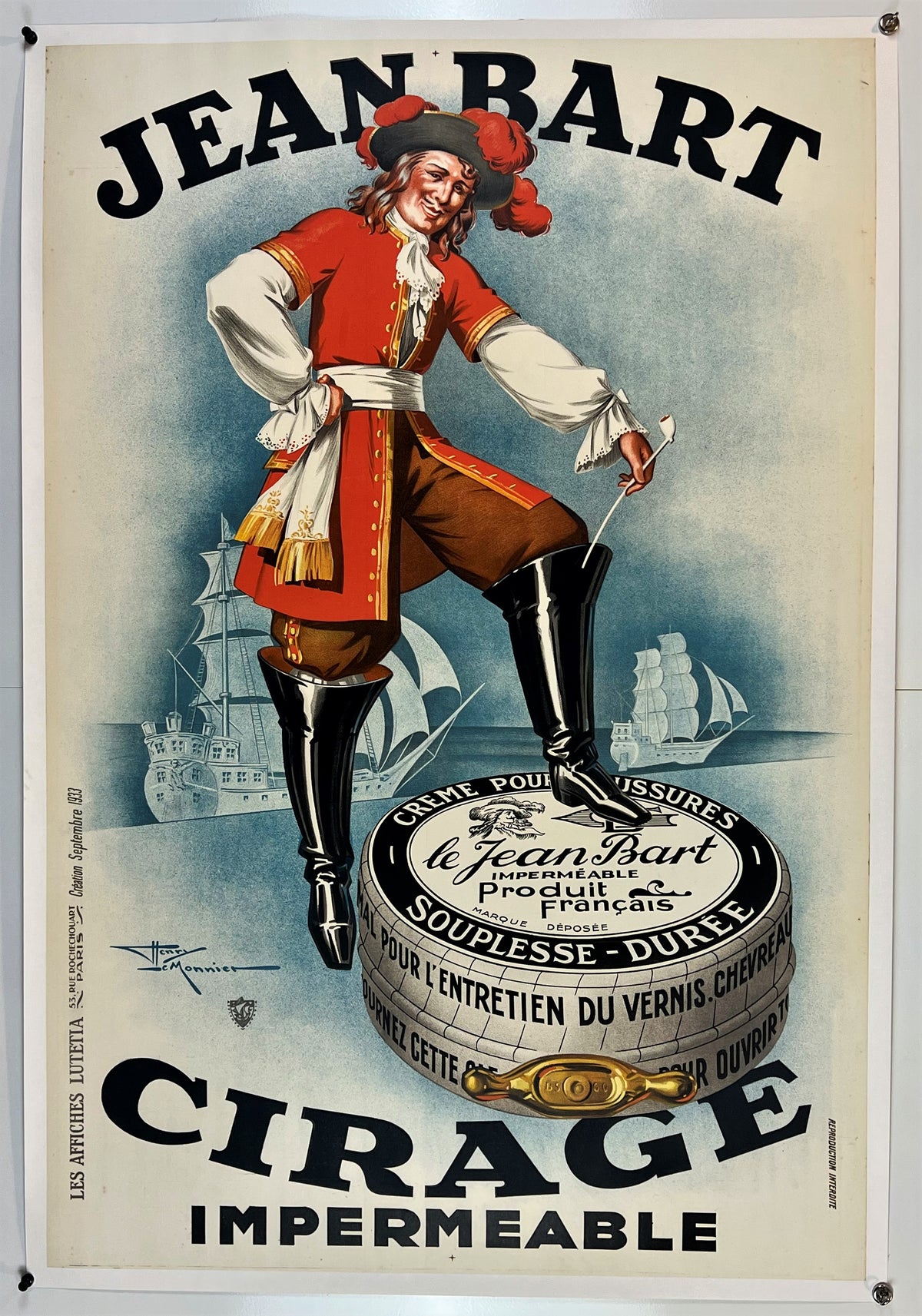 Jean Bart- Cirage Impermeable - Authentic Vintage Poster