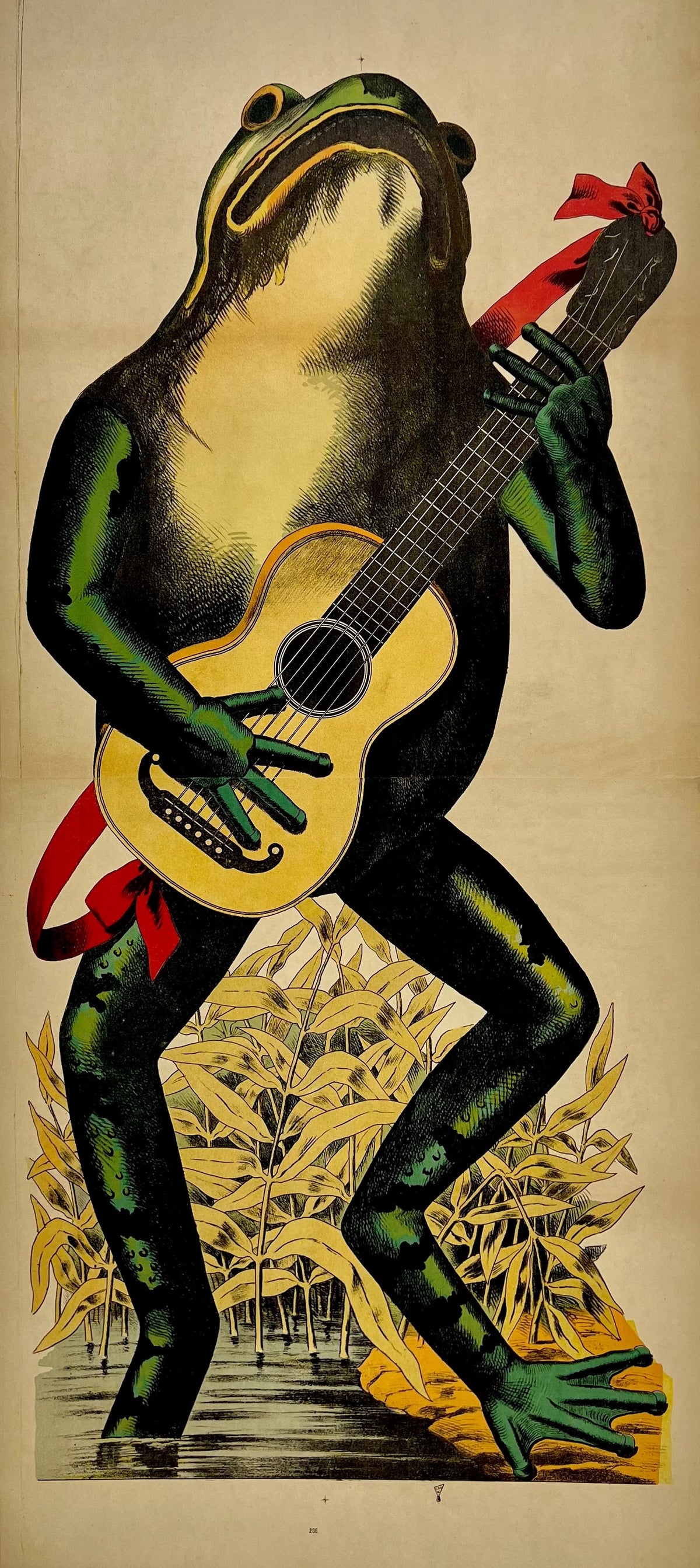 Wissembourg Frog with Guitar - Authentic Vintage Poster