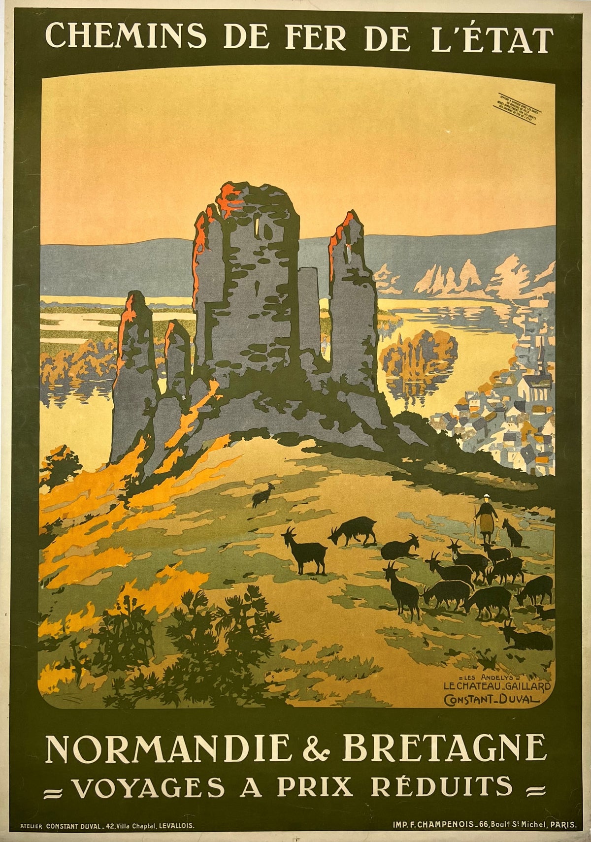 Normandie &amp; Bretagne - Authentic Vintage Poster