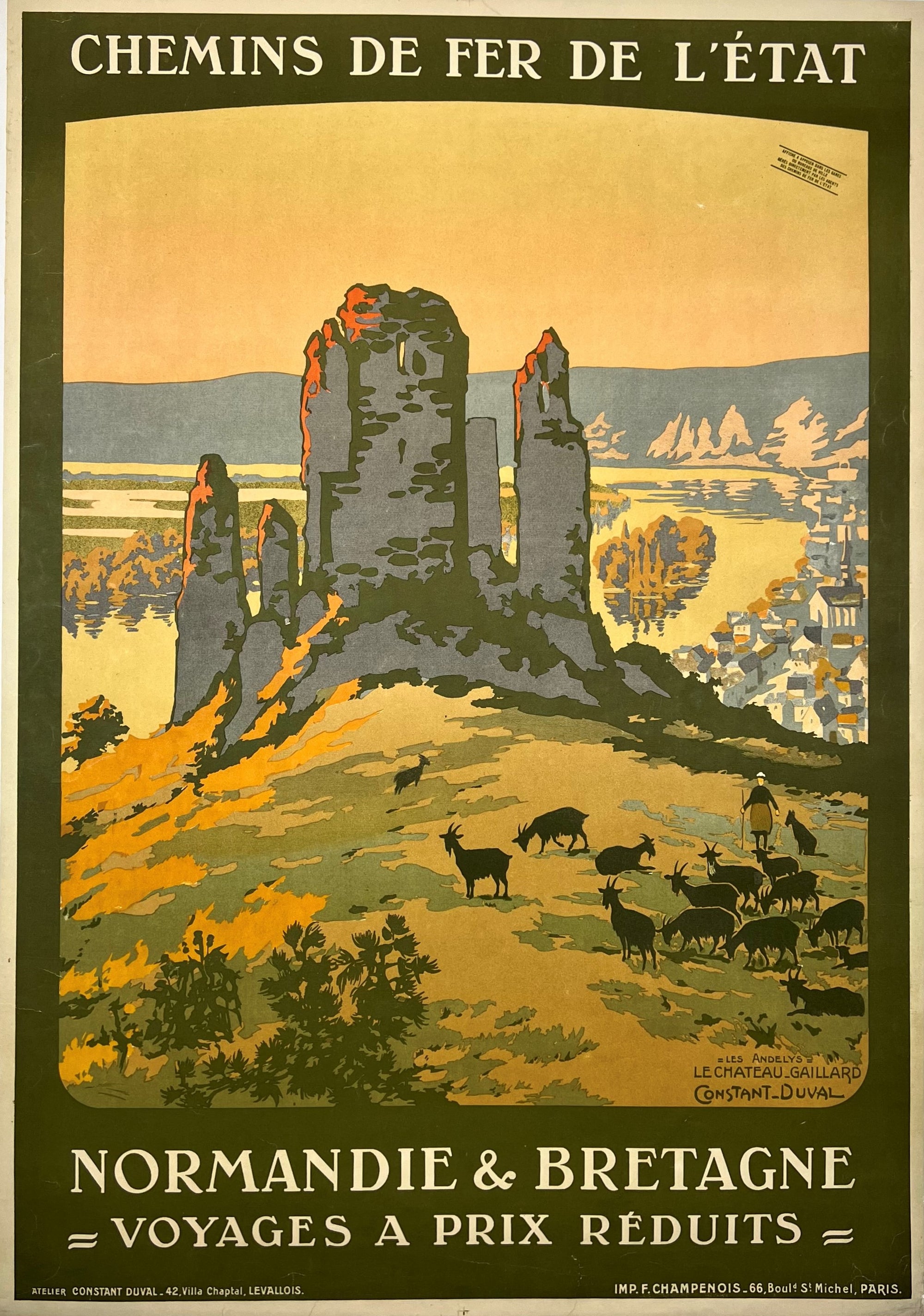 Normandie & Bretagne - Authentic Vintage Poster