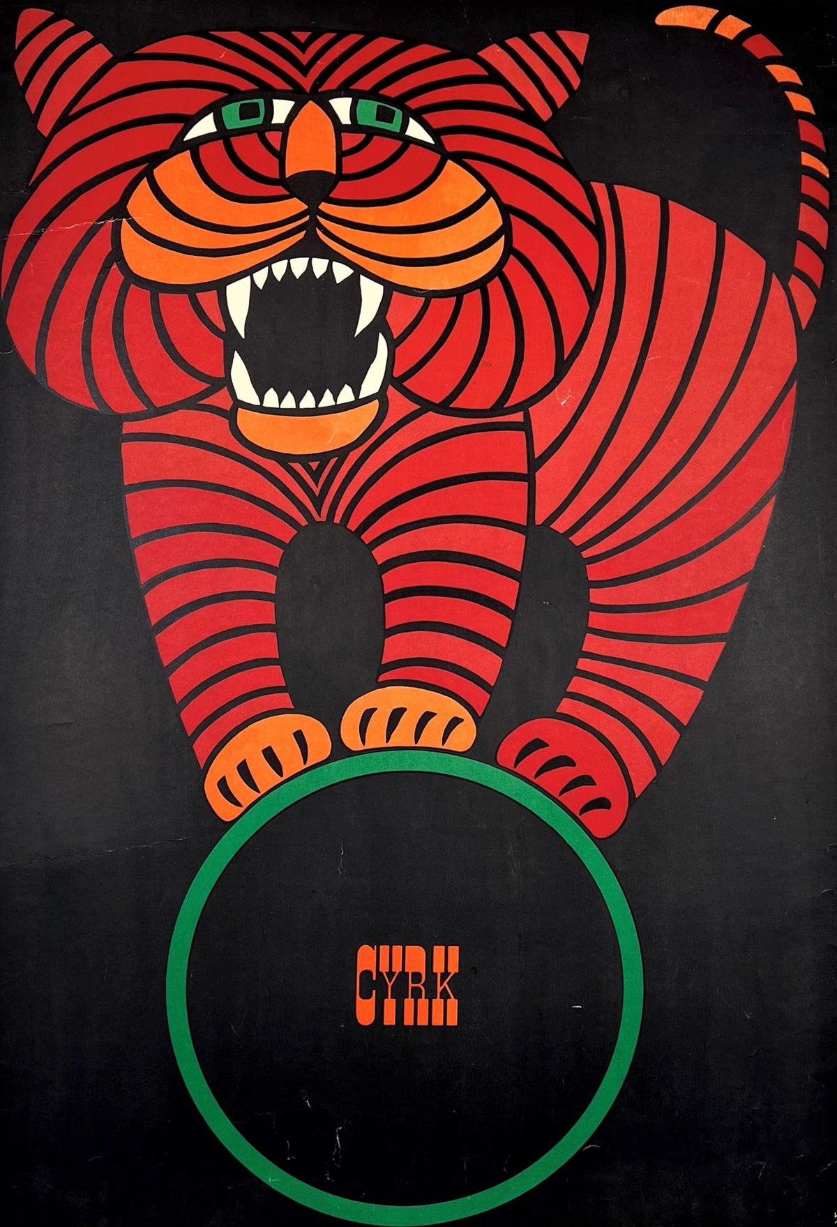 Cyrk Tiger by Hubert Hilscher - Authentic Vintage Poster