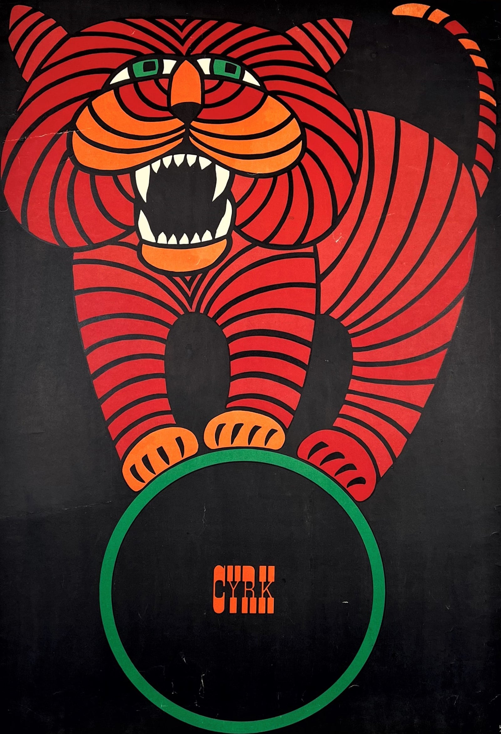 Cyrk Tiger by Hubert Hilscher - Authentic Vintage Poster