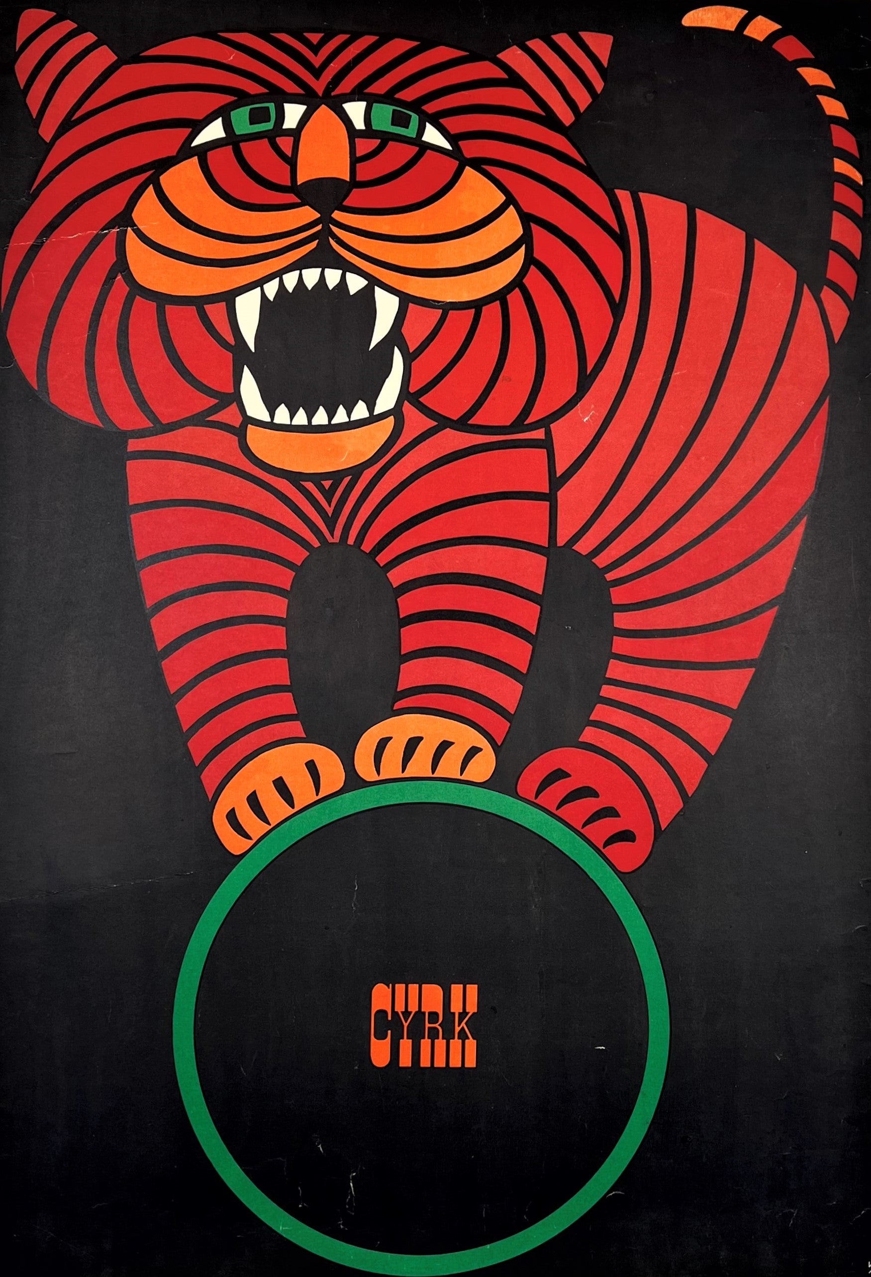 Cyrk Tiger by Hubert Hilscher - Authentic Vintage Poster