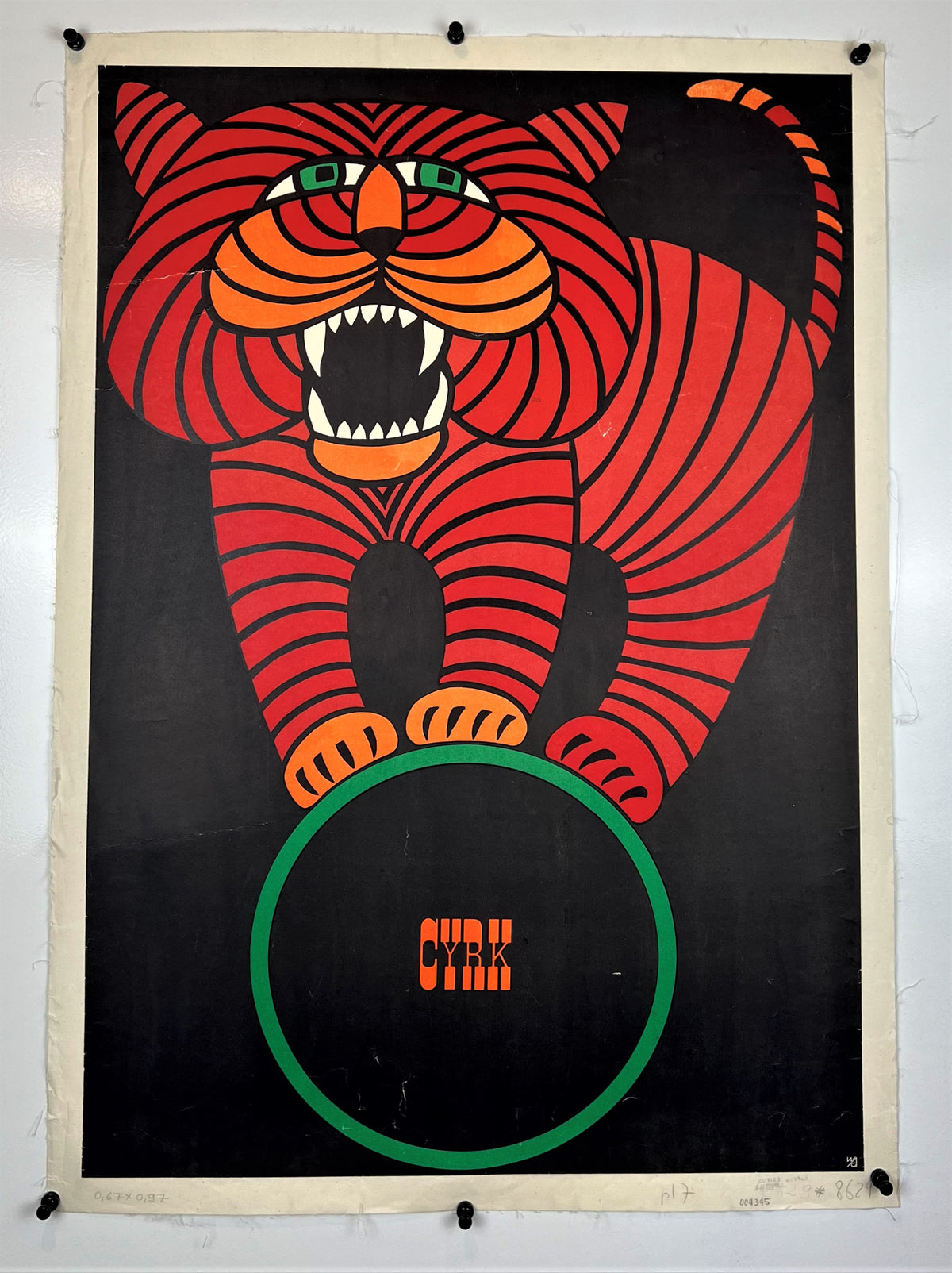 Cyrk Tiger by Hubert Hilscher - Authentic Vintage Poster
