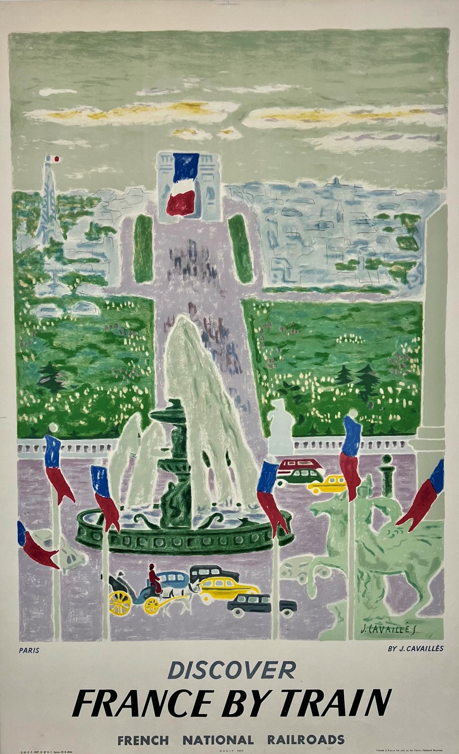 Discover France by Train - Authentic Vintage Poster