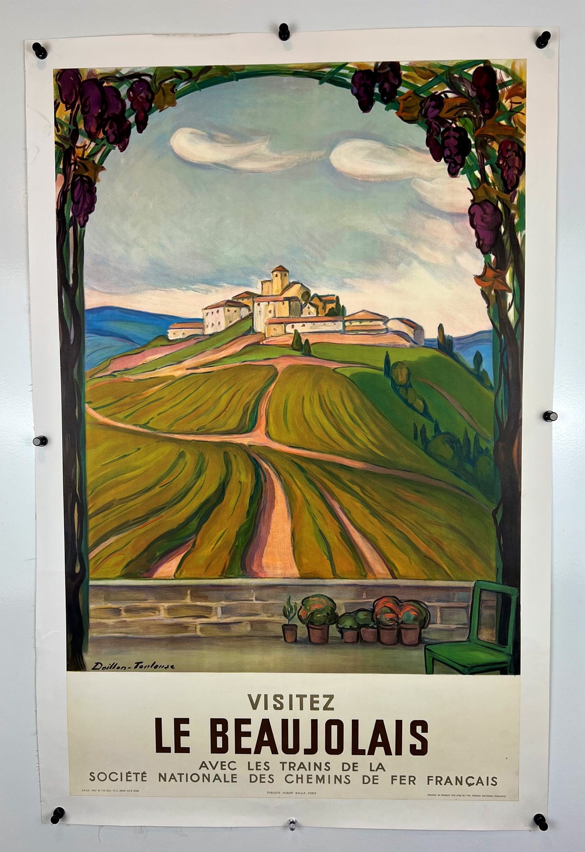 Visitez Le Beaujolais - Authentic Vintage Poster